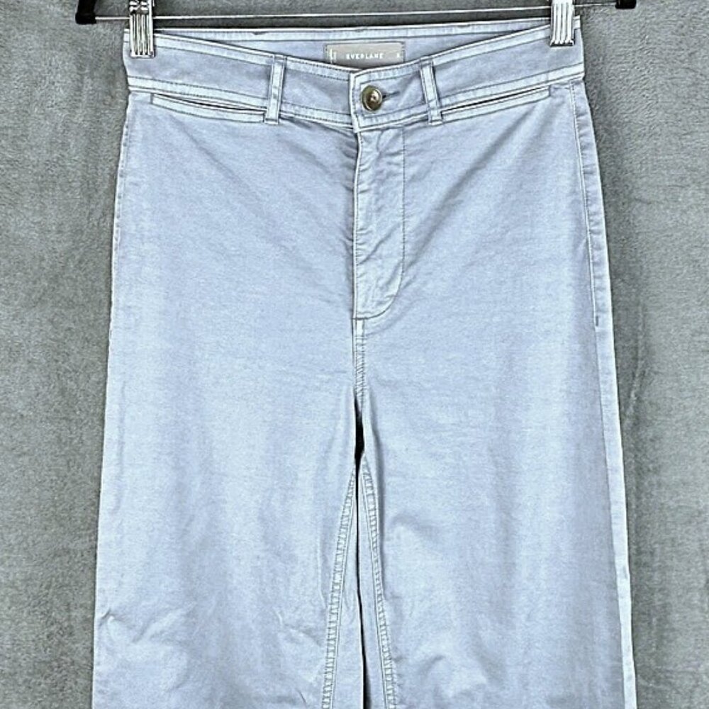 Everlane Pants Women's High Rise Wide Leg Crop Light Blue Size 2